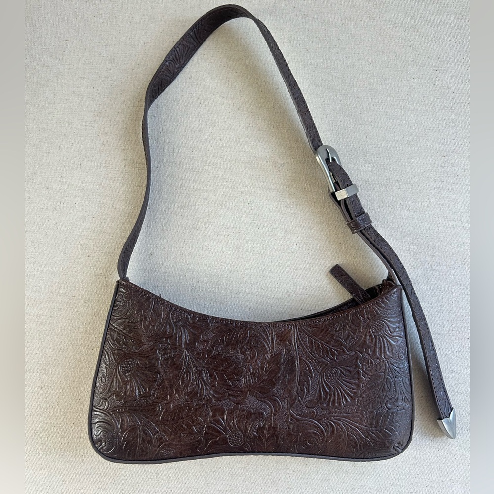 Zara Western Embossed Small Shoulder Bag w/ Buckle Detail